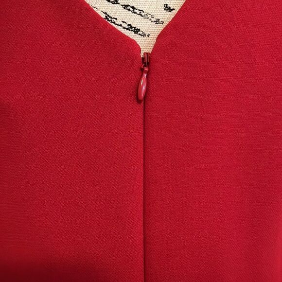 White House Black House Red Bell Sleeve Ruffle Hem Dress Feminine Contemporary - Picture 10 of 13